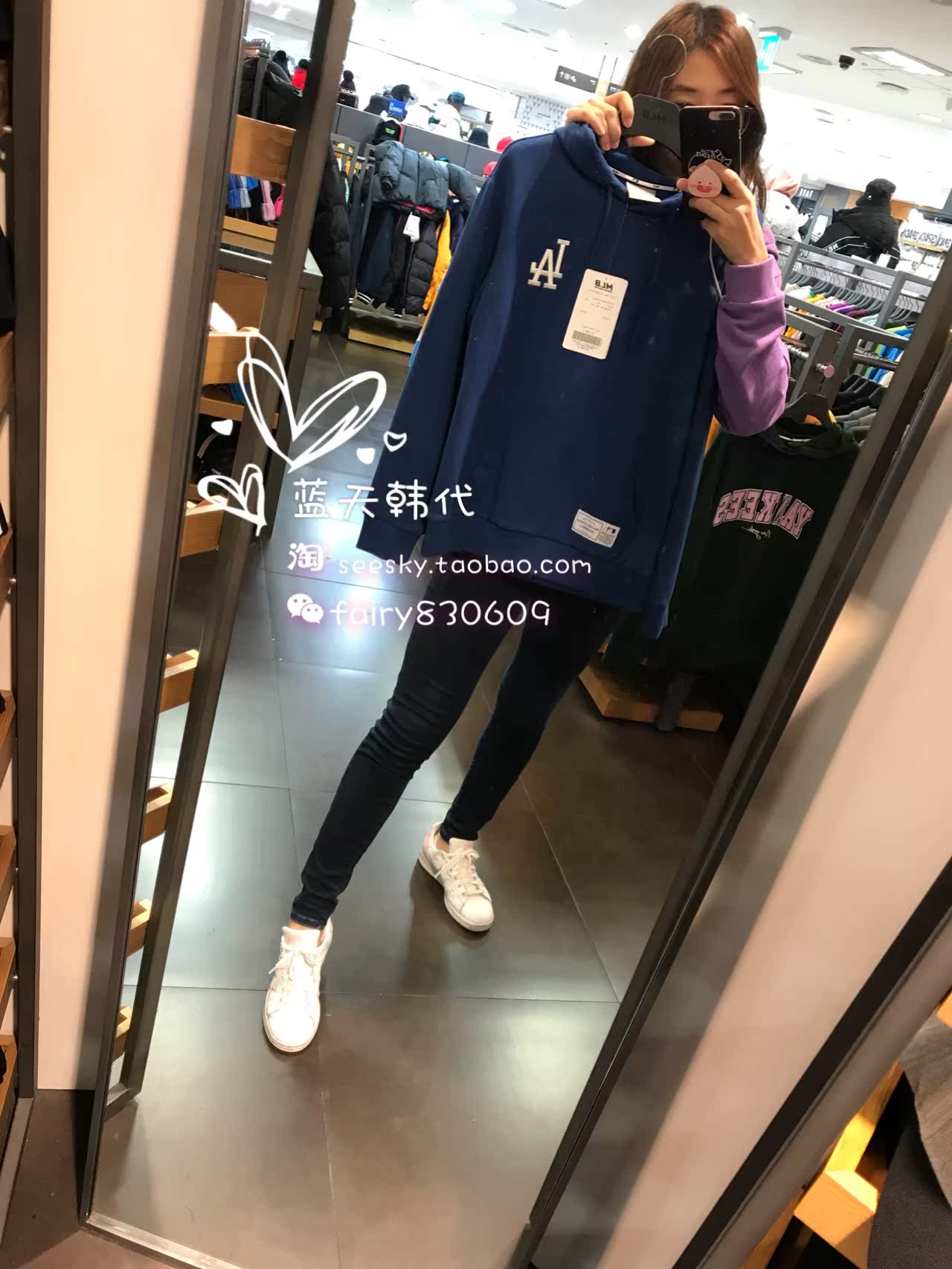 MLB Hàn Quốc mua HDD1 18 mùa thu và mùa đông nam nữ thể thao và áo len trùm đầu giải trí NY Yankee 6 màu - Thể thao lông cừu / jumper sweater áo