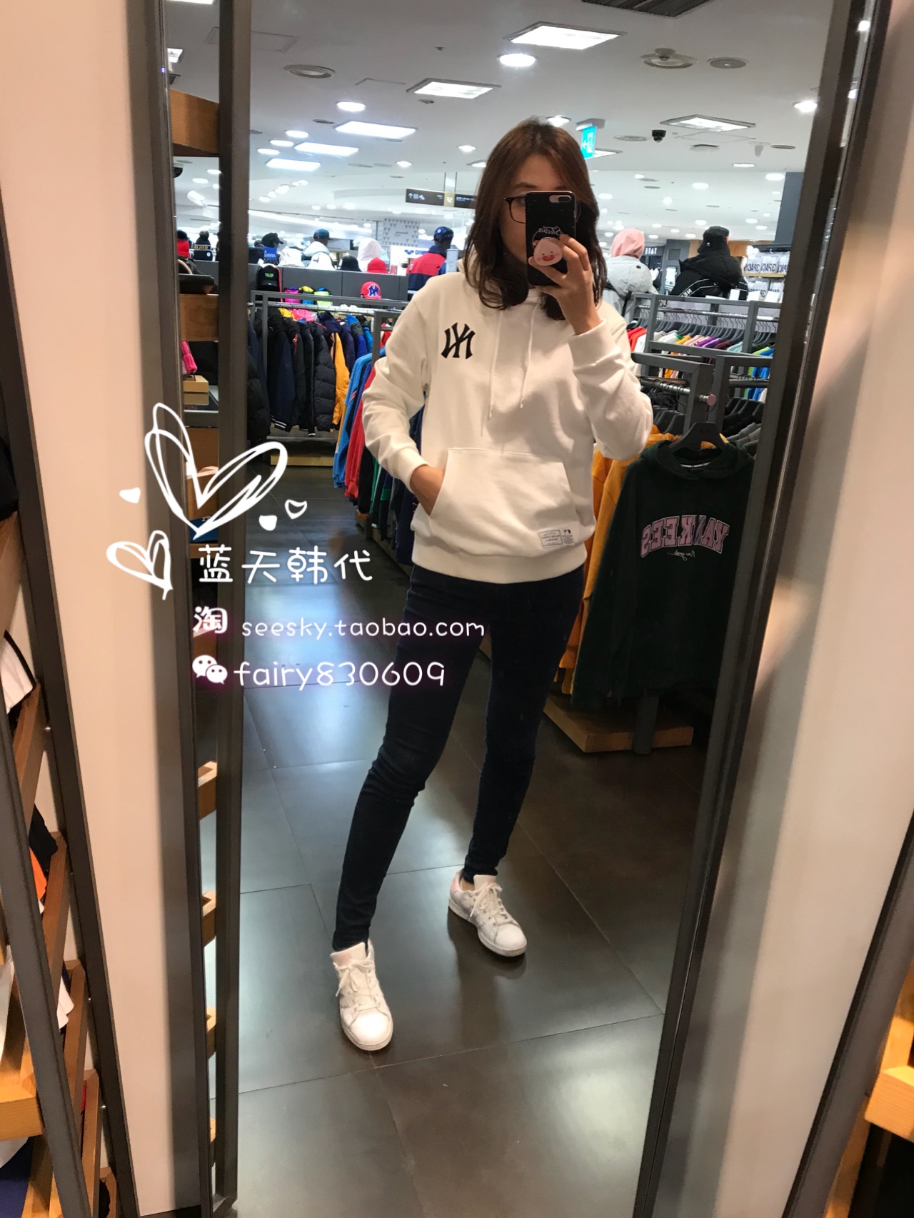 MLB Hàn Quốc mua HDD1 18 mùa thu và mùa đông nam nữ thể thao và áo len trùm đầu giải trí NY Yankee 6 màu - Thể thao lông cừu / jumper sweater áo
