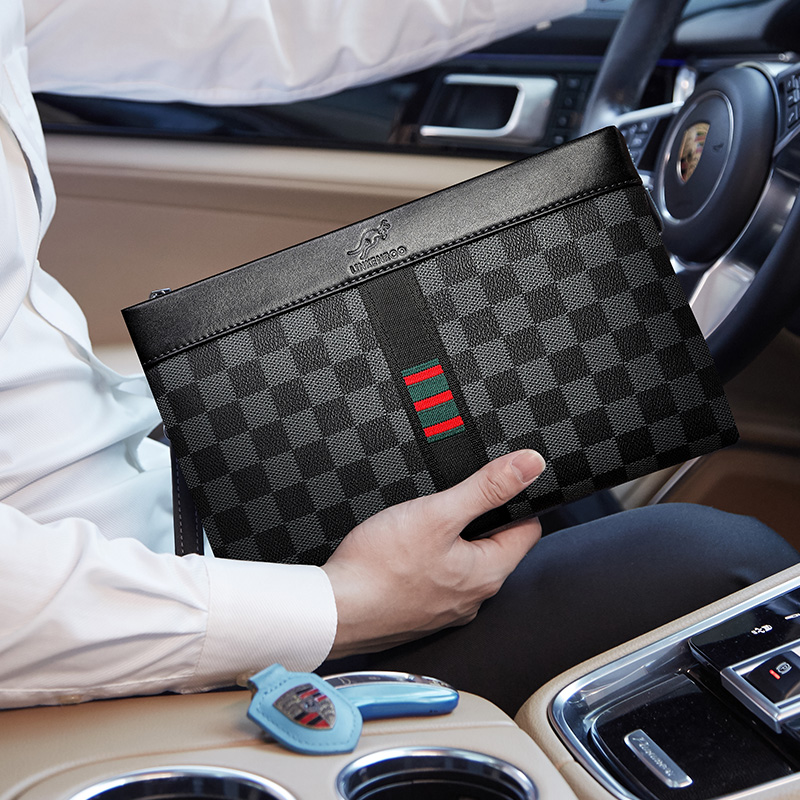 Men's handbag fashion hand bag men's leather envelope kits for business casual hands Grab Bag Trendy Hand Wrap