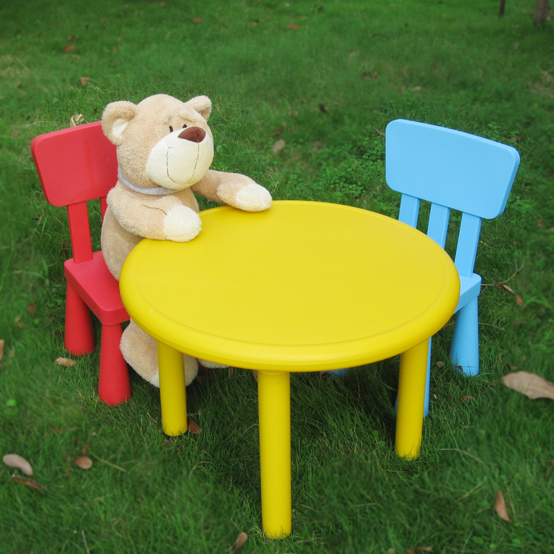 Home kindergarten children's children's toy table and chair set Baby small table learning table can be raised and lowered round table