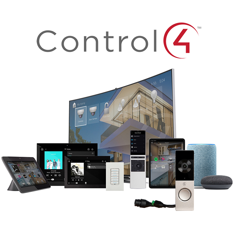 Control 4 smart home control system villa lighting curtain home theater smart home design
