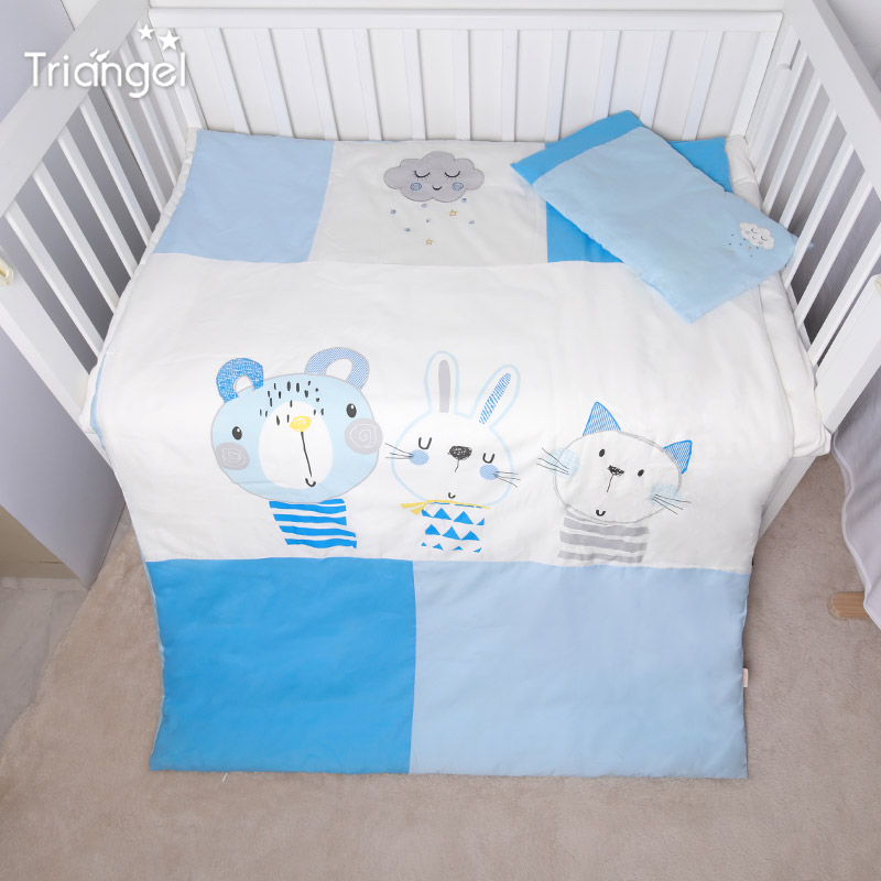 (two sets) Autumn Winter Baby Quilt Pillow Headgear for newborn baby Children's kindergarten cover quilted cotton