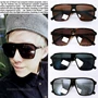 Lin uốn cong kính râm lớn retro PANK sunglasses kính râm nam và nữ hộp đen lớn kính râm tấm cận thị gọng kính tròn