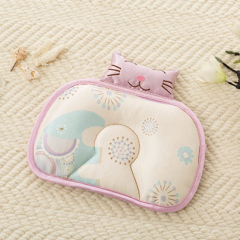 Spring, summer and autumn baby styling pillow 0-1 year old to correct anti-deviation head newborn sweat absorbent breathable four seasons universal pillow