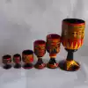 Sichuan Xichang Liangshan specialty Yi lacquerware log high-legged wine glasses Handicrafts Wen play wine ornaments