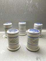  Rare cultural revolution Jingdezhen Peoples Porcelain Factory goods series plum and bamboo shadow green toothpick tube single ancient porcelain antique old porcelain bottle