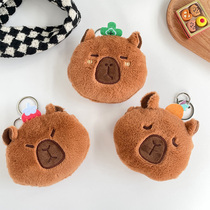 Cute plush Internet celebrity capybara coin purse pendant cartoon small doll headphone bag creative female student pendant gift