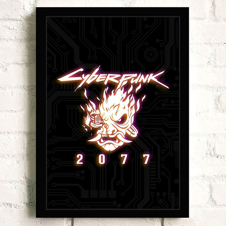 Постер киберпанк 2077 видеоигра Интернет-кафе периферия настенный стикер настенное украшение висячая картина настенная наклейка общежитие фоторамка