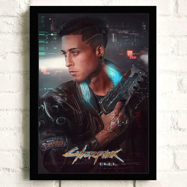 Постер киберпанк 2077 видеоигра Интернет-кафе периферия настенный стикер настенное украшение висячая картина настенная наклейка общежитие фоторамка