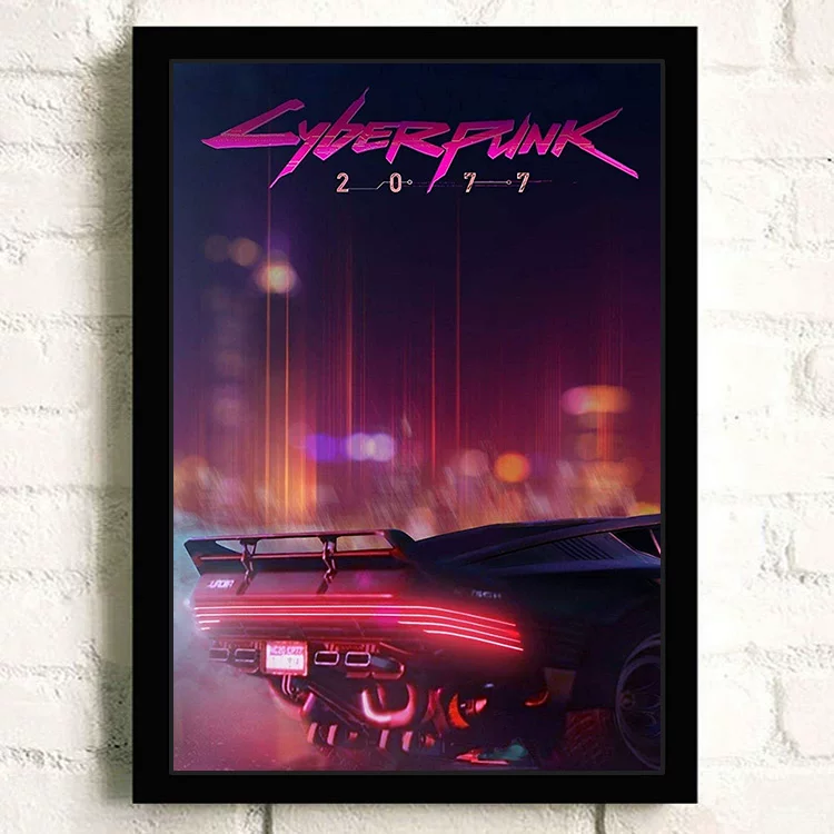Постер киберпанк 2077 видеоигра Интернет-кафе периферия настенный стикер настенное украшение висячая картина настенная наклейка общежитие фоторамка