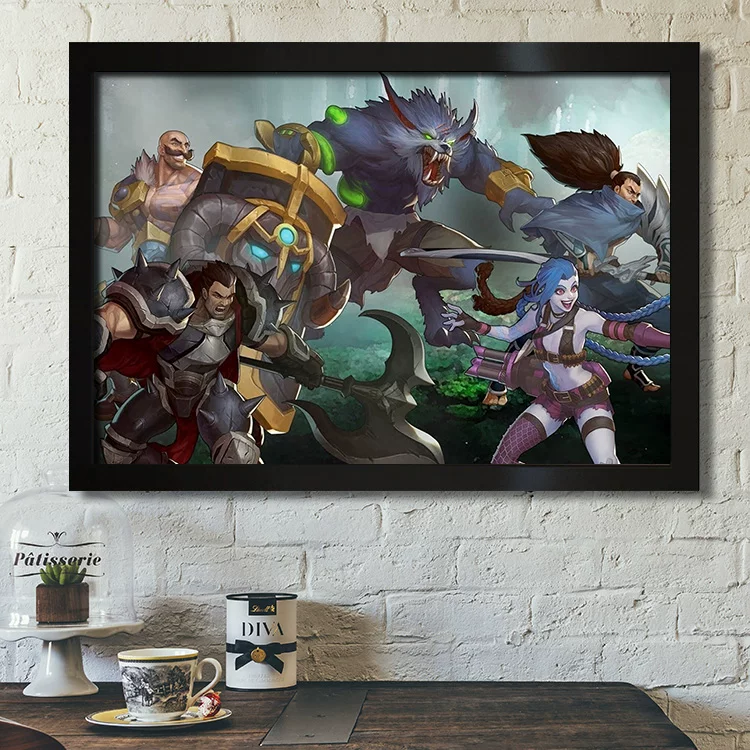 Двойной городской боевой постер League League of Legends LOL кадр для фото декоративный висячий раскрашенный фрески Tukinsus