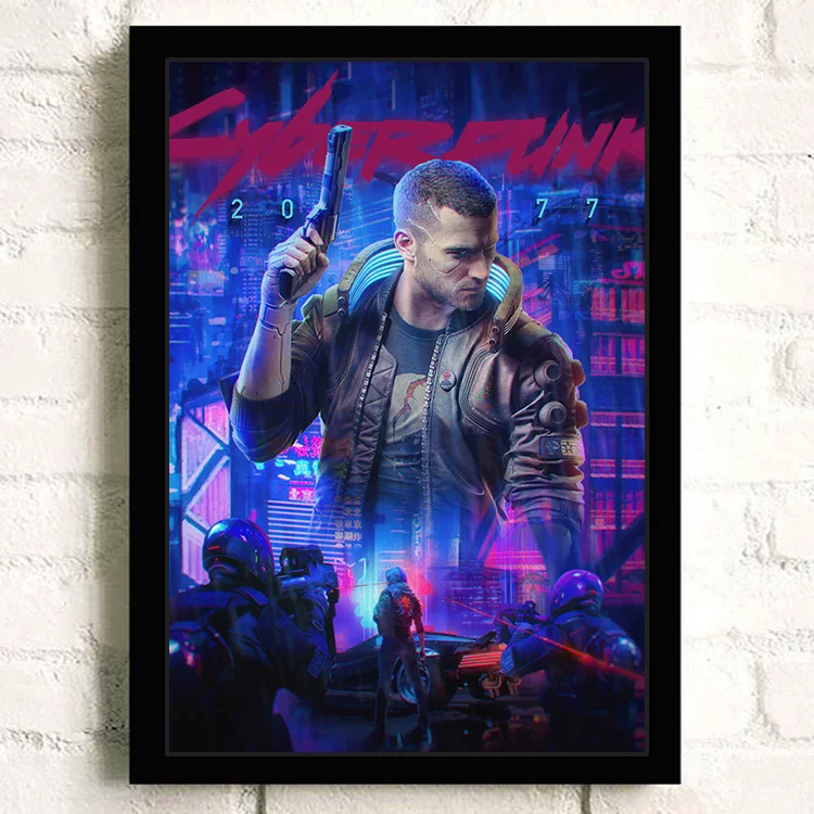 Постер киберпанк 2077 видеоигра Интернет-кафе периферия настенный стикер настенное украшение висячая картина настенная наклейка общежитие фоторамка