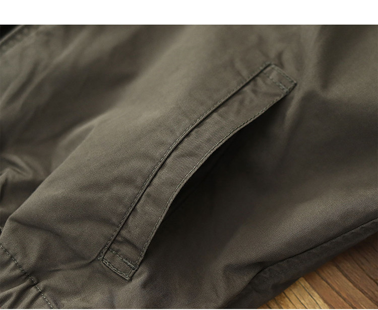 100% cotton vintage short zip-up lapel cotton cargo jacket jacket for men Spring and autumn