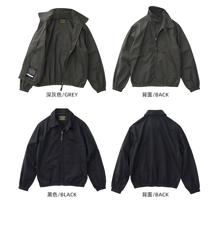 100% cotton vintage short zip-up lapel cotton cargo jacket jacket for men Spring and autumn