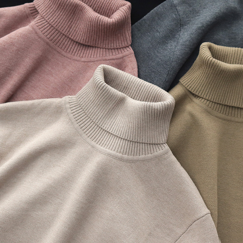 Autumn and winter beating bottom sweaters jersey men's warm retro long sleeve blouses pure color Nets sanitary coat high collar sweater