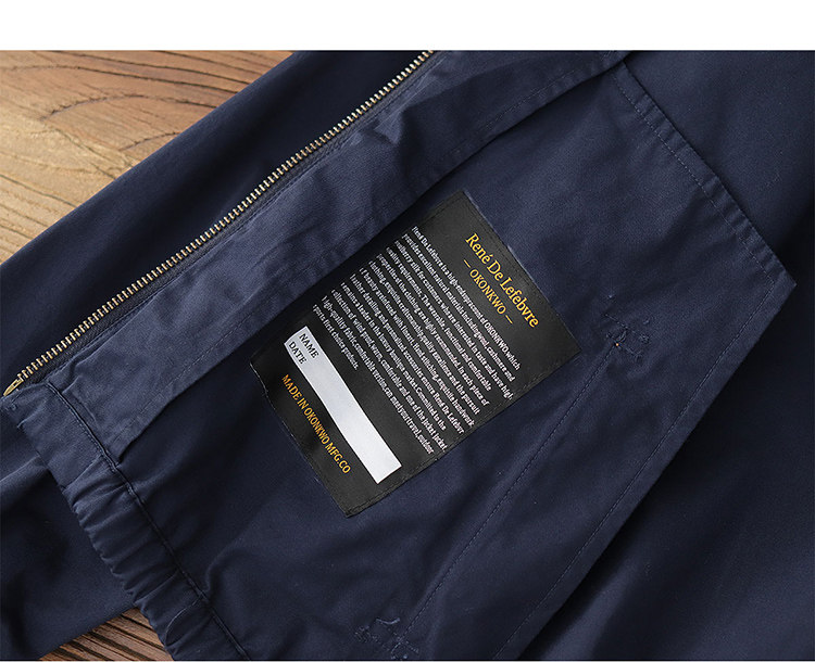 100% cotton vintage short zip-up lapel cotton cargo jacket jacket for men Spring and autumn