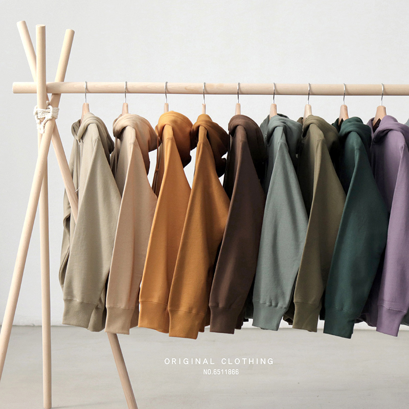 American Retro Hoodie Men's Jacket Couple Loose Casual Autumn and Winter Heavyweight Fleece Thickened Solid Color Hooded Sweatshirt Men