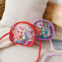 New childrens shoulder bag girl Princess Fashion shoulder bag cute Aisha transparent jelly bag tide bag tide bag