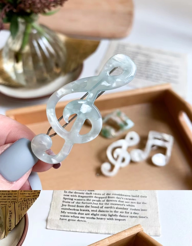 Hee Xi Sauce Nhật Bản Đặt hàng Acetate Sheet Shell Gloss Ghi chú Retro Nữ Tinh tế Side Clip Hair Clip Phụ kiện tóc - Phụ kiện tóc kẹp càng cua 5 răng