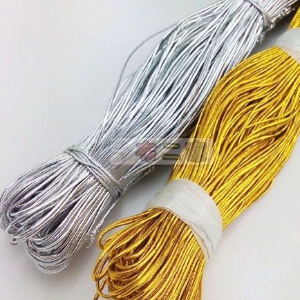 Lanyard rope gold wire 1mm2 thick gold gold wire silver elastic cord rope beef tendon thread elastic band elastic cord tag
