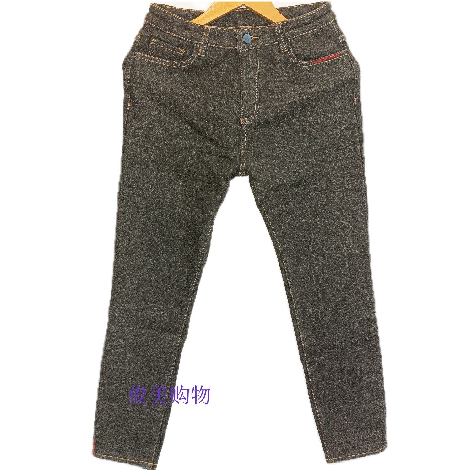 Three standard complete trousers spring style plus velvet fashion brand-name broken size jeans brand discount women's clothing clearance