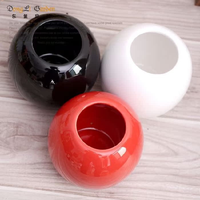 Màu sắc đơn giản hiện đại bóng đậu mầm gốm nhà nhỏ bình hoa cắm hoa trang trí nhà đám cưới - Vase / Bồn hoa & Kệ bình thủy tinh trồng cây