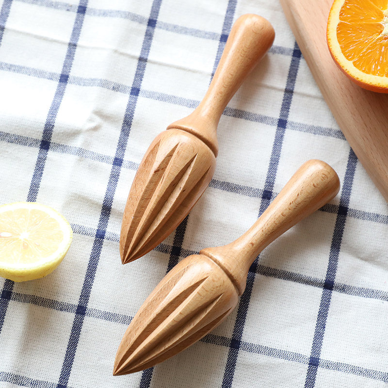 Beginning of the art manual orange lemon juicer creative beech lemon juicer cone home squeeze juice tool