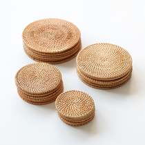 At the beginning of the art rattan coaster Vietnamese Old Vine hand-made insulation mat teapot plate bowl mat large and small tea pad