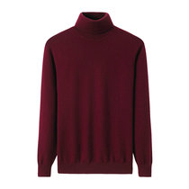Spring and autumn and winter mens 100% cashmere sweater solid color turtleneck base sweater pullover close-fitting warm thin gray