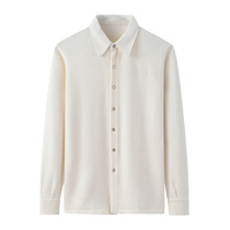 Winter youth men thickened cashmere sweater cardigan sweater Solid color business warm cashmere shirt large size wool shirt