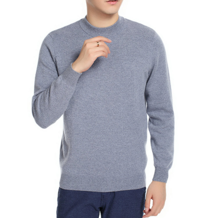 18 mùa thu và mùa đông người đàn ông mới tinh khiết cashmere áo len màu tinh khiết dày áo len quanh cổ đáy cashmere của nam giới.