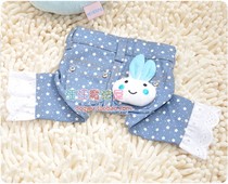 Dog clothes spring and summer cute doll pastoral style five-star pet pants super wild dog pants
