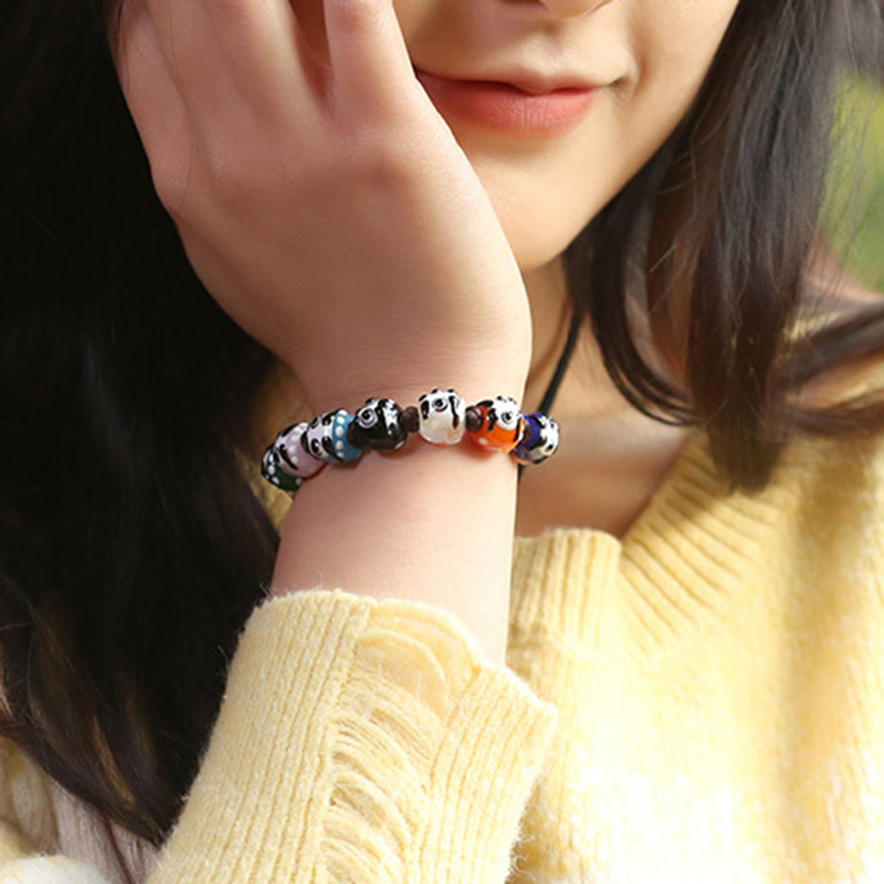 Japanese and Korean Glass Daruma Vajra Knot Bracelet, Cute Best Friend Couple Red String Zodiac Year Gift for Men and Women, Valentine's Day Gift