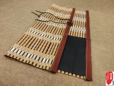 Hand-woven pen curtain with pocket storage roller curtain Painting tools Painting materials Brush pen Calligraphy Chinese painting for writing room