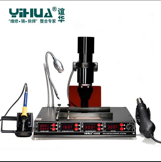 Friendship YIHUA-1000B Infrared BGA Hot Wind Dismantling Welding Bench BGA Return Repair Bench Hot Wind Gun soldering iron