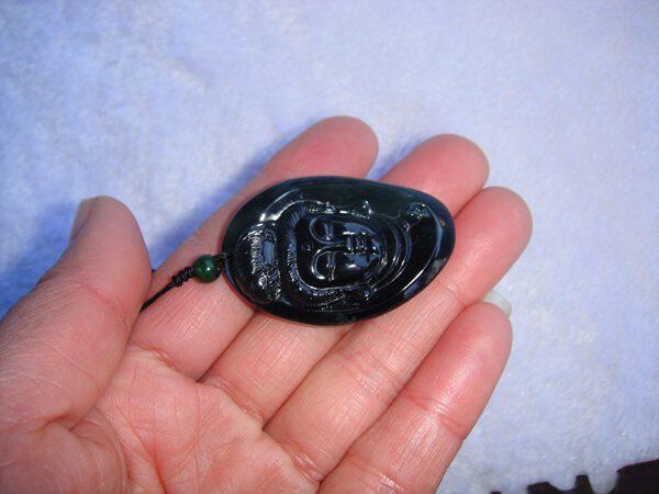 Tengqing Yuxin brand Myanmar jade jade jade audio hang A cargo emerald ink audio head pendant men and women