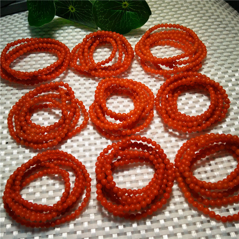 Baoshan South Red Manau Hand Strings South Red Full Tomatoes Red Handmade Millet Beads Multi-Circle Handmade Lady Ornament Gift