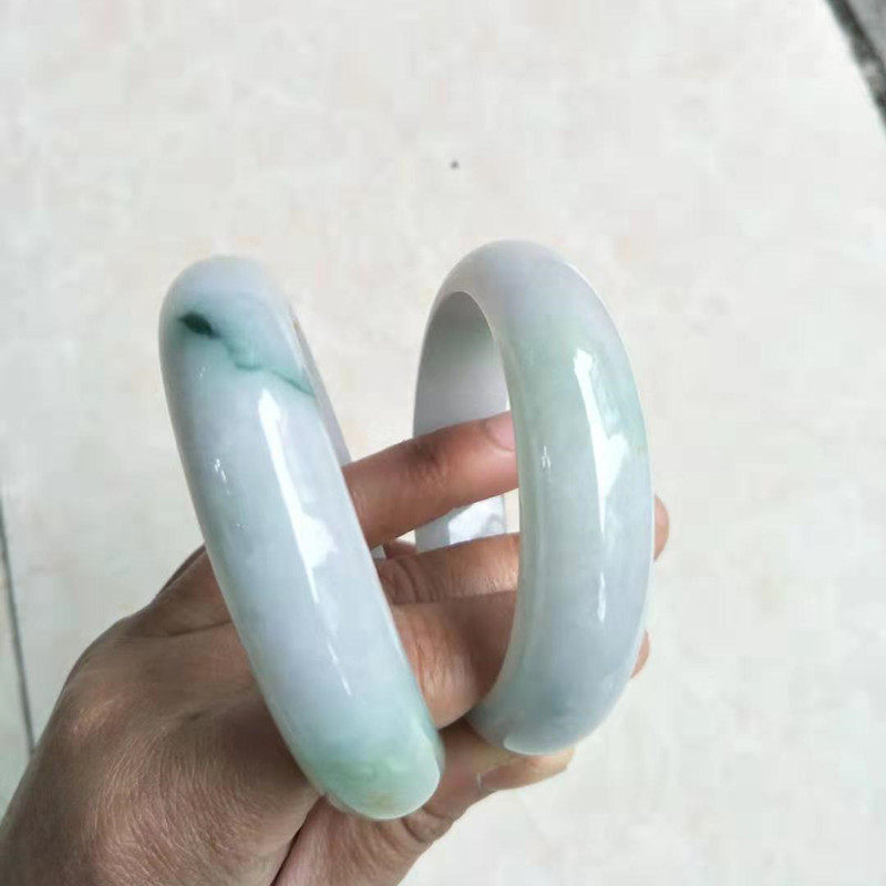 Teng flushing Mixin brand Myanmar A goods emerald Chinese toon yellow jade bracelet jade bracelet with large caliber jade bracelet gift