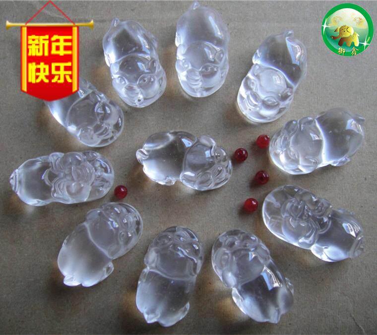 Myanmar A cargo water foam jade independent pig zodiac pendant water foam pendant gift glass jade accessories Yuxin