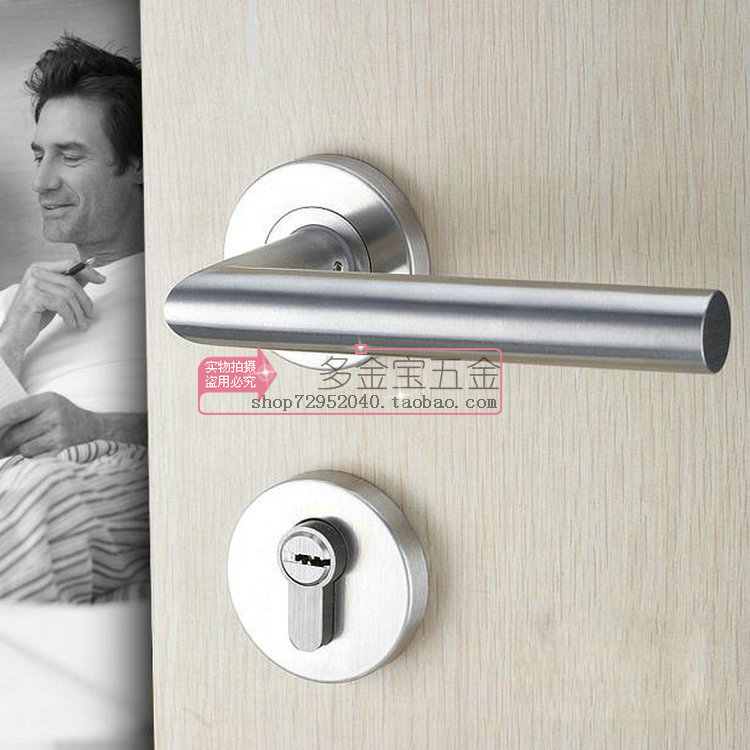 Stainless steel fire door lock two-piece lock 72 * 55 door lock office door lock hospital office building handle door lock