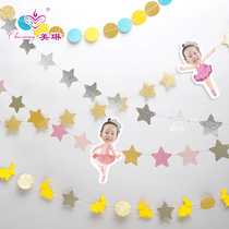 Personality custom classmates childrens birthday party layout 100-day banquet dress ins stars bunting flags
