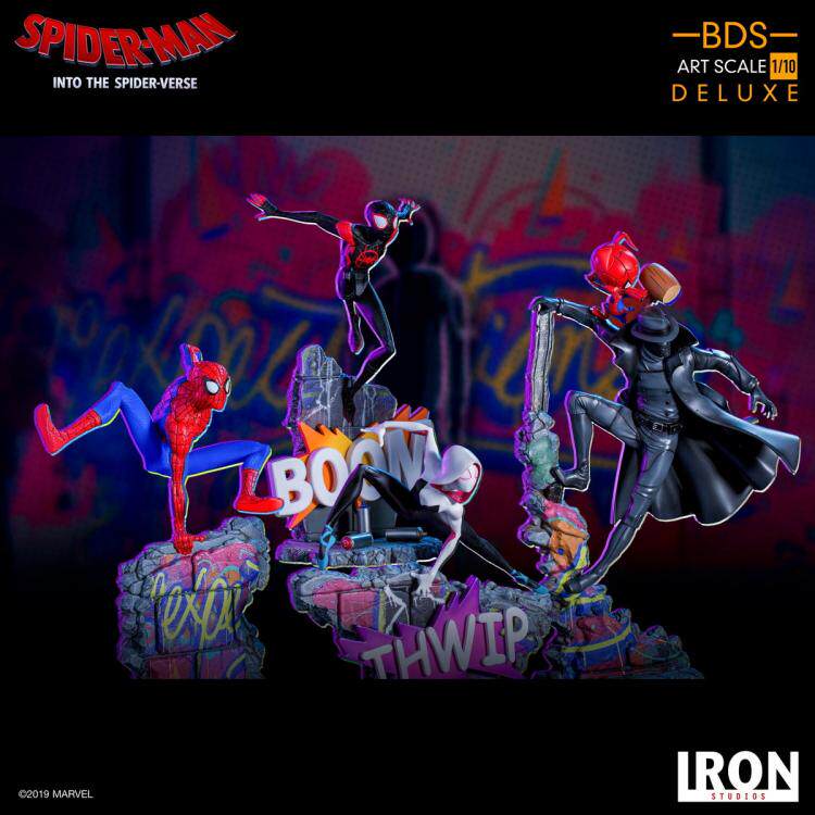 Eight-footed Iron Studios 1 10 Spiderman Parallel Universe A total of four figurines full of figurines