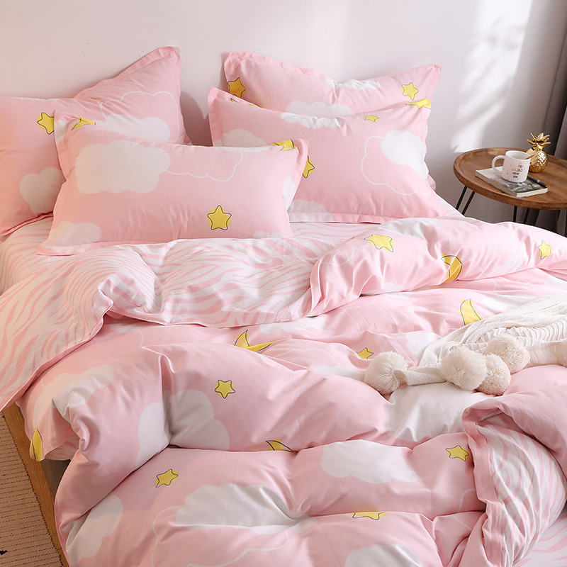 Student dormitories Three sets of all-cotton bunk bedding 1 2 m single bed sheet Quilt Cover Pure Cotton Bed kit