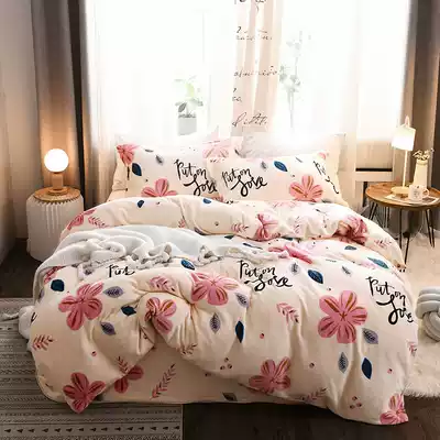 Quilt cover winter coral velvet plus velvet double-sided velvet thickened warm plush Spring and autumn milk velvet flannel quilt cover single piece