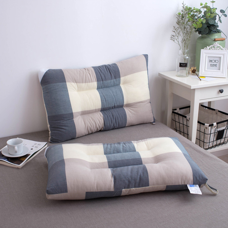 A pair of pillows single double long pillow 48x74cm washed cotton feather velvet adult household