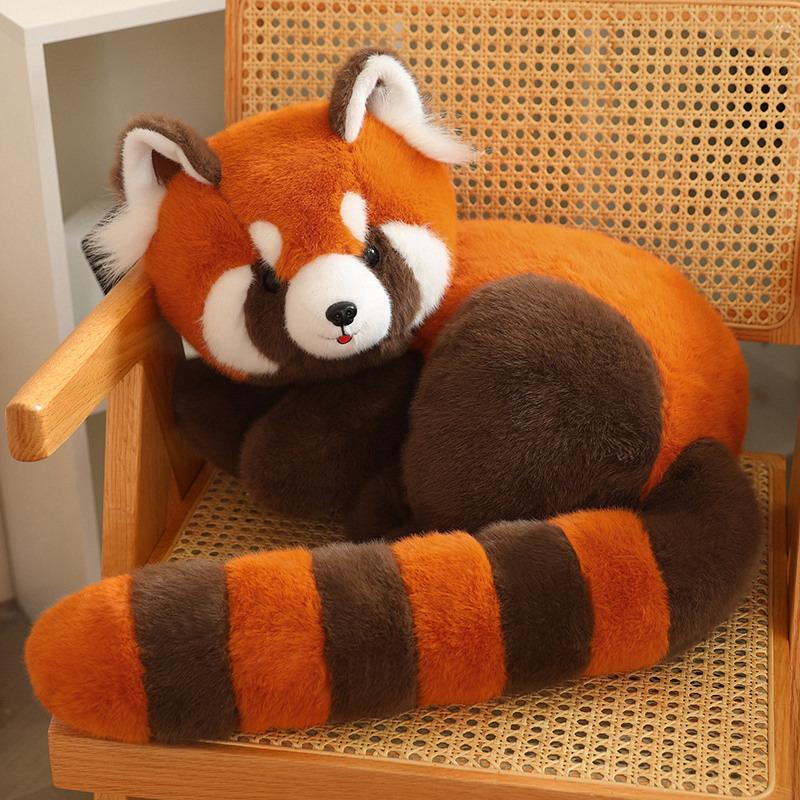 Lazy Little Panda Plush Toy Doll with Long Tail Raccoon for Girls to Sleep With, Birthday Gift, Christmas Gift