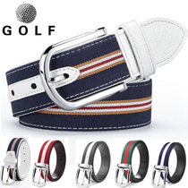 New golf belt mens casual fashion wild leather youth sports canvas belt white belt