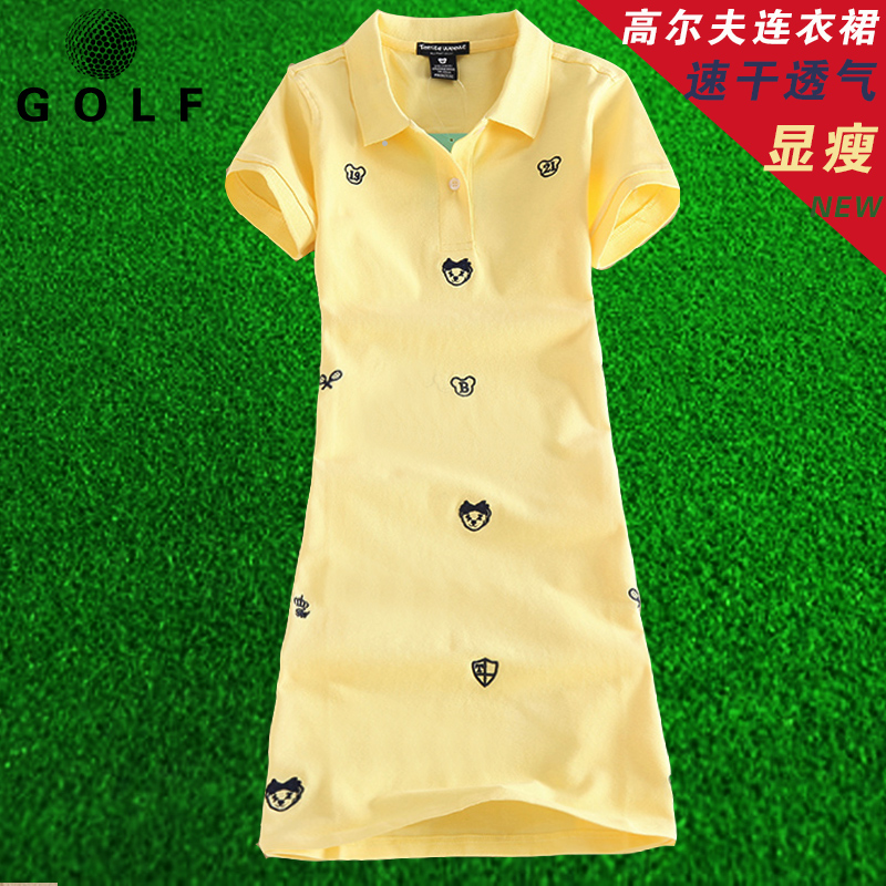 Summer New Pint Golf Clothing Women's Dress Golf Dress Goolf Jersey Jersey Jersey Slim Fit