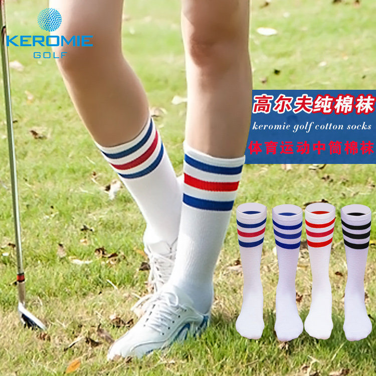 Golf Socks Female Short Socks Spring Summer Pure Cotton Striped Sports Cotton Socks Casual All-cotton Golf Short Stocking Socks