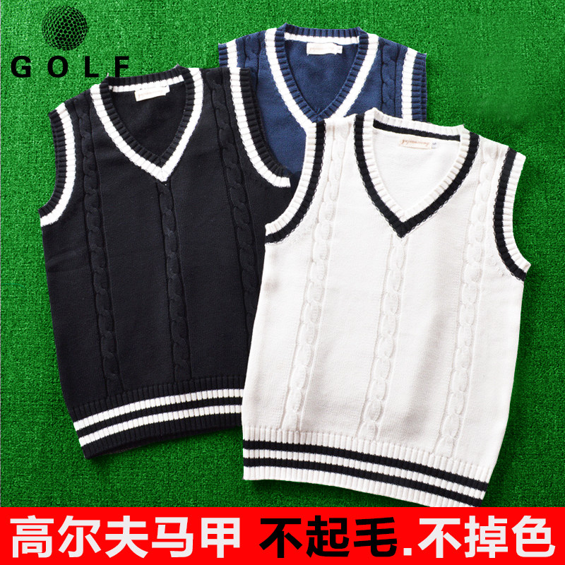 Early Autumn Golf Waistcoat Korea Women's Sweater Vest Lady Goolf Clothing Knit Jacket Warm V Collar Jacket